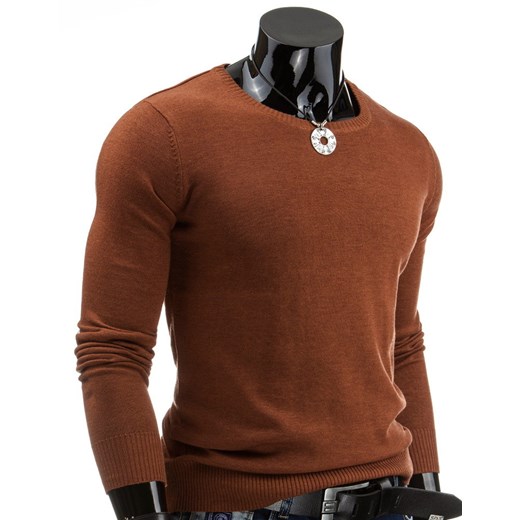 Męski sweter (wx0555) dstreet brazowy modne