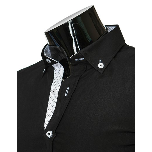 Koszula z długim rękawem (dx0260) dstreet czarny minimalistyczny