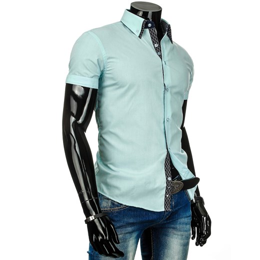 Koszula z krótkim rękawem (kx0351) dstreet mietowy minimalistyczny