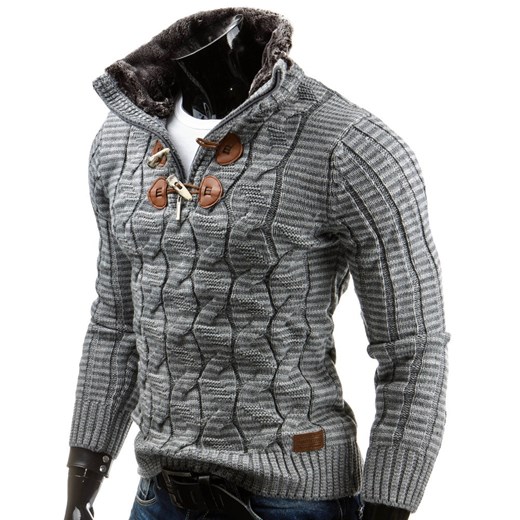 Szary sweter (wx0581) dstreet szary męskie