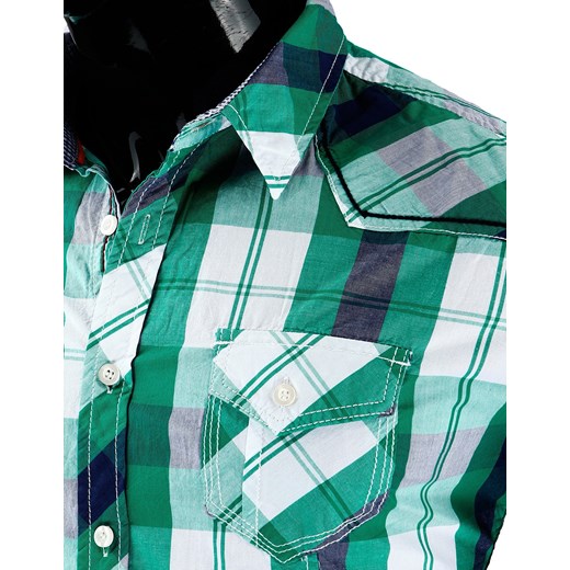Koszula z krótkim rękawem (kx0332) dstreet zielony rękawy