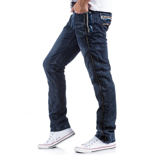 Jeansy męskie granatowe (ux0323) dstreet bialy jeans