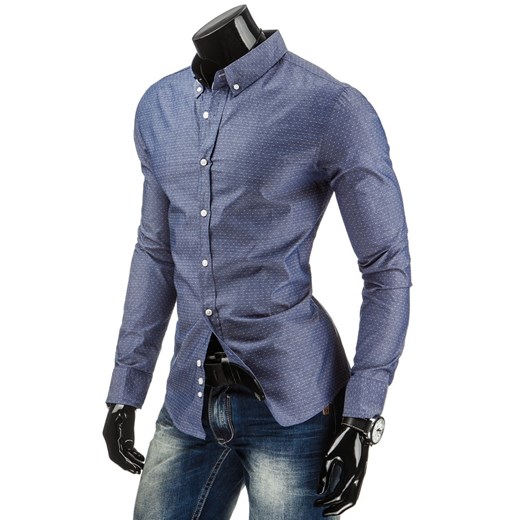 Koszula z długim rękawem (dx0747) dstreet niebieski koszule