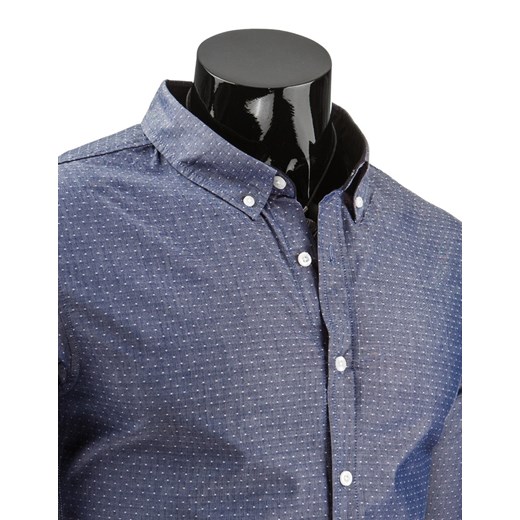 Koszula z długim rękawem (dx0747) dstreet niebieski Koszule męskie slim