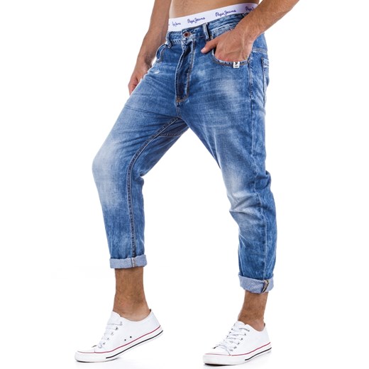 Spodnie jeansy męskie 7/8 (ux0333) dstreet niebieski casual