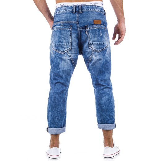 Spodnie jeansy męskie 7/8 (ux0333) dstreet niebieski jeans
