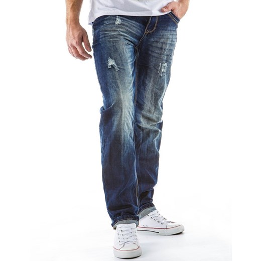 Spodnie jeansowe męskie (ux0120) dstreet szary Spodnie