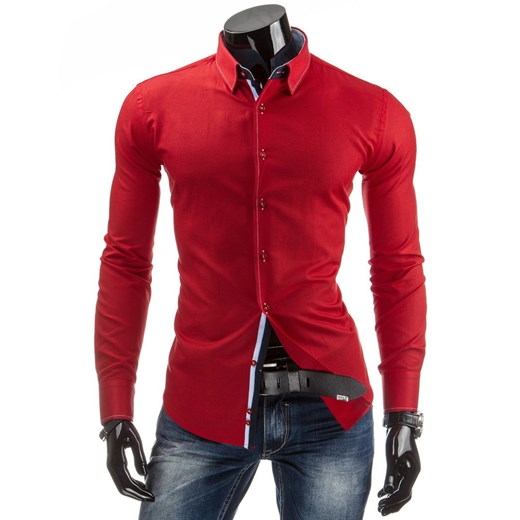 Męska koszula z długim rękawem (dx0708) dstreet czerwony koszule