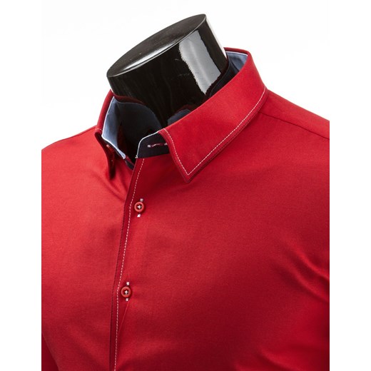 Męska koszula z długim rękawem (dx0708) dstreet czerwony Koszule męskie slim