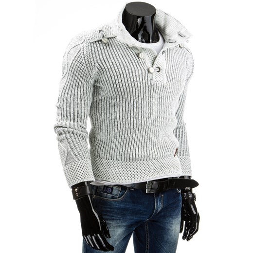 Sweter męski (wx0573) dstreet szary dopasowane
