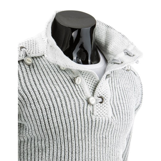 Sweter męski (wx0573) dstreet szary nowoczesny