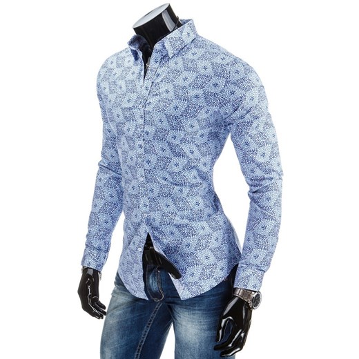 Koszula z długim rękawem (dx0769) dstreet niebieski slim