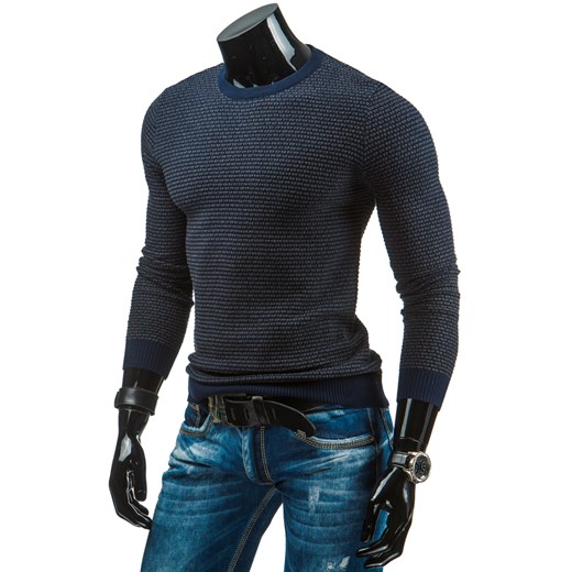 Sweter męski granatowy (wx0608) dstreet czarny jesień
