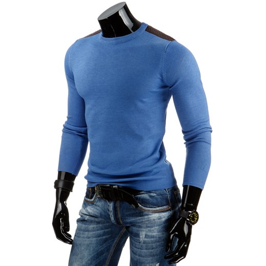 Sweter męski niebieski (wx0694) dstreet niebieski męskie