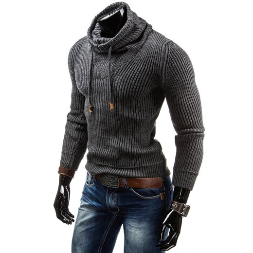 Sweter męski (wx0479) dstreet czarny modne