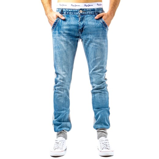 Spodnie sportowe męskie (ux0262) dstreet niebieski z kieszeniami