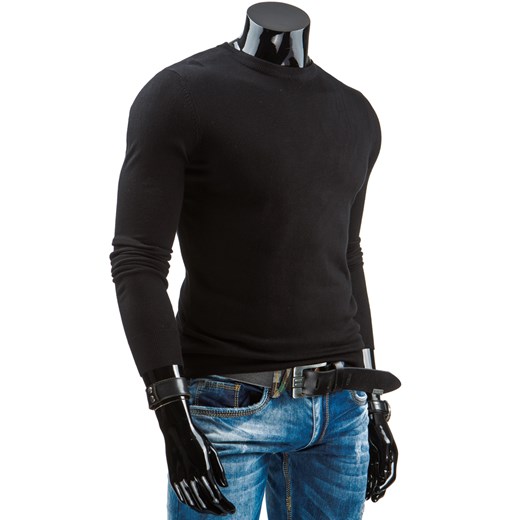 Sweter męski czarny (wx0618) dstreet czarny elastan