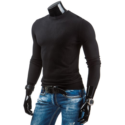Sweter męski czarny (wx0618) dstreet czarny jesień