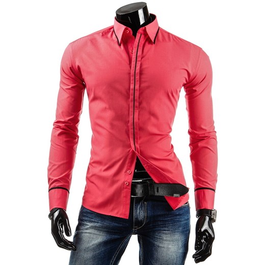 Gładka koszula męska (dx0610) dstreet rozowy koszule