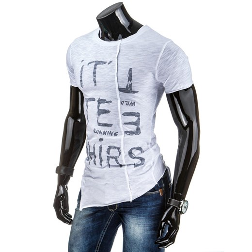 T-shirt asymetryczny (rx1249) dstreet niebieski T-shirty męskie z nadrukiem