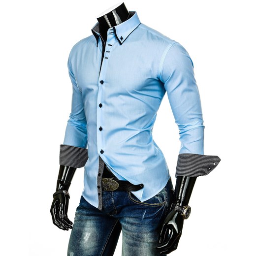 Koszula z długim rękawem (dx0242) dstreet niebieski koszule