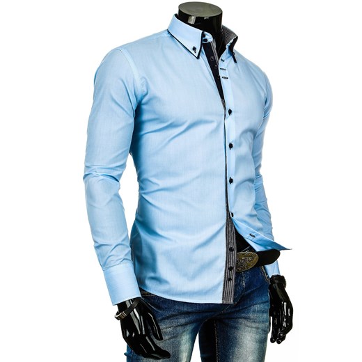 Koszula z długim rękawem (dx0242) dstreet niebieski modne