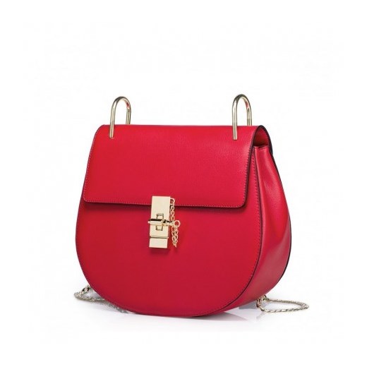 Mała okrągła torebka na łańcuszku a'la Chloe Drew czerwona stylowagalanteria-com czerwony elegancki