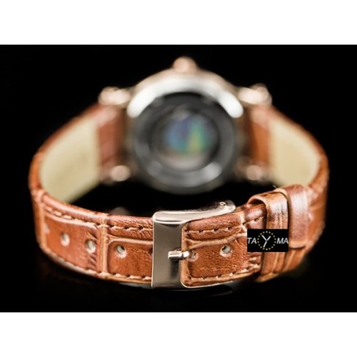 Zegarek damski PERFECT A220 - brown (zp746c) zegarki-cc pomaranczowy paski