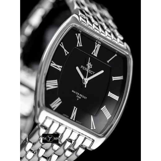 Zegarek damski PERFECT A018 - silver/black (zp741b) zegarki-cc czarny Zegarki damskie