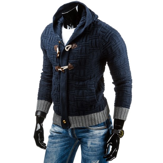 Sweter męski granatowy (wx0714) dstreet czarny męskie