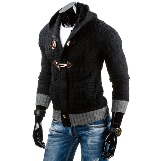 Sweter męski czarny (wx0715) dstreet czarny jesień
