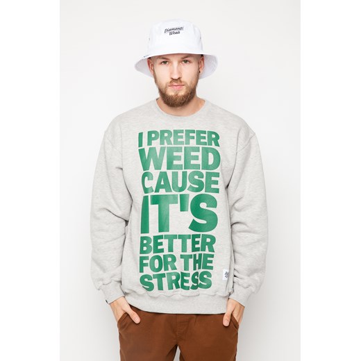 'Prefer Weed' -  Bluza Męska BK - Szaro/Zielona diamante zielony abstrakcyjne wzory