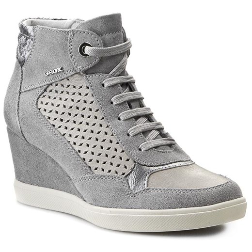 Sneakersy GEOX - D Eleni A D5267A 02243 C1010  Light Grey eobuwie-pl szary jesień