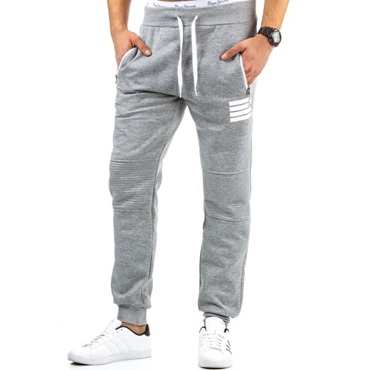 Spodnie męskie dresowe baggy szare (ux0484) dstreet szary młodzieżowy