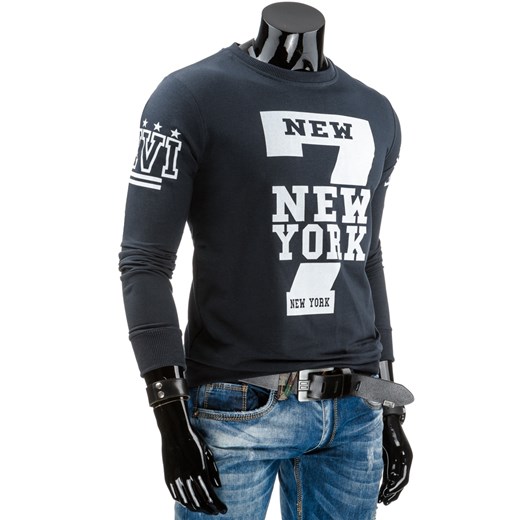 Bluza męska grafitowa (bx1454) dstreet czarny Bluzy męskie z nadrukiem