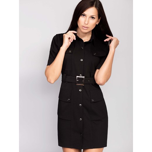 Krótka sukienka typu t-shirt czarny the-cover czarny mini