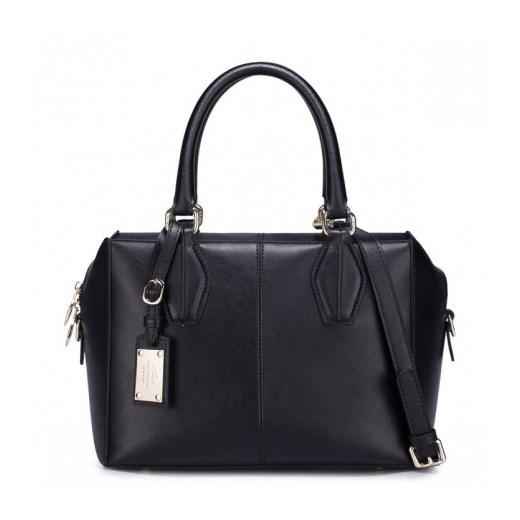 Skórzana torebka kuferek czarna stylowagalanteria-com czarny glamour