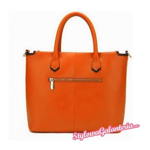 Klasycznie elegancki shopper pomarańczowy stylowagalanteria-com pomaranczowy casual