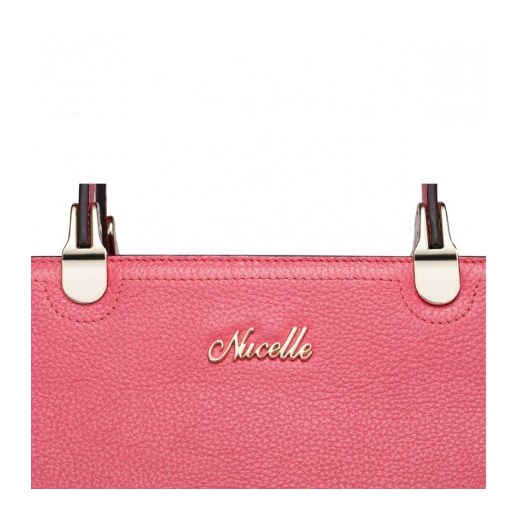 NUCELLE Skórzana damska torebka do ręki Różowa stylowagalanteria-com rozowy z kieszeniami