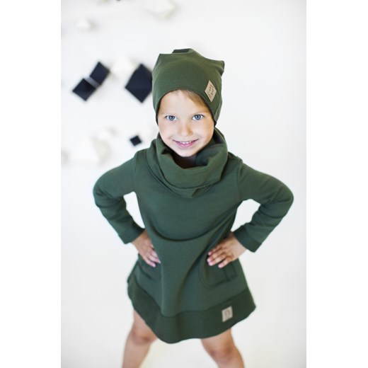 Sukienka z kieszeniami kids-showroom-pl zielony z kieszeniami