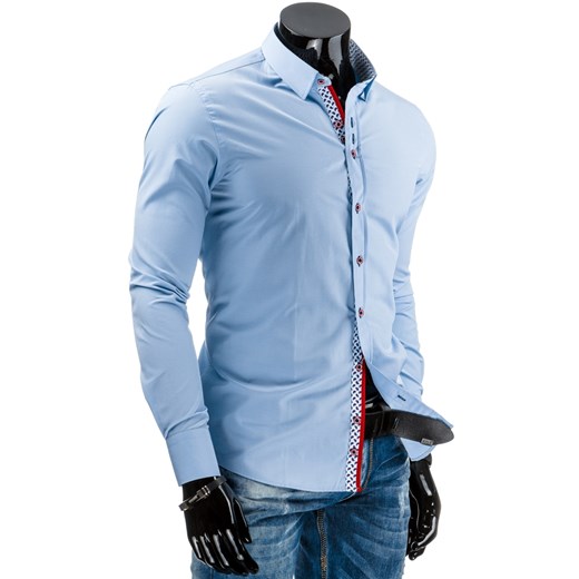 Koszula męska DSTREET błękitna (dx0920) dstreet niebieski fit