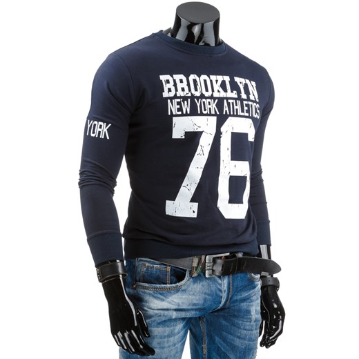 Bluza męska granatowa (bx1331) dstreet czarny Bluzy męskie z nadrukiem