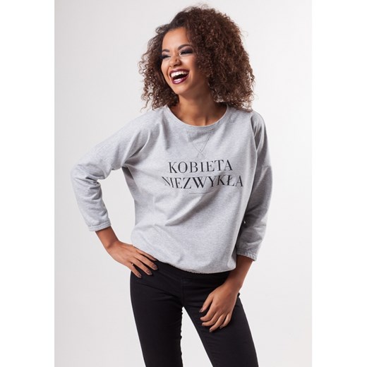 BLUZA " KOBIETA NIEZWYKŁA" mosquito-pl szary bawełna