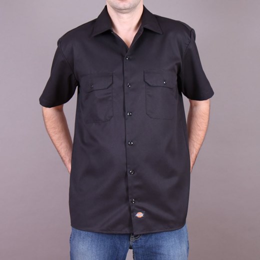 Koszula Dickies 1574 Short Sleeve Work Shirt - Black brandsplanet-pl szary koszule