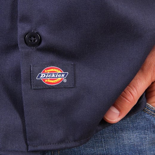 Koszula Dickies 1574 Short Sleeve Work Shirt - Navy brandsplanet-pl szary materiałowe