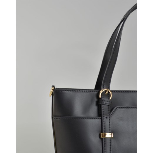 Skórzana czarna torebka kuferek cervandone-pl szary glamour