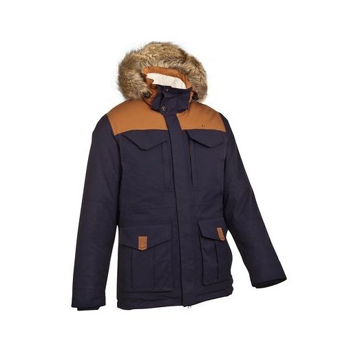 Kurtka Turystyczna zimowa Męska Parka Arpenaz 700 Rain X-Warm decathlon czarny Kurtki męskie zimowe