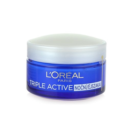 L'Oréal Paris Triple Active nawilżający krem na noc 50 ml + do każdego zamówienia upominek. iperfumy-pl niebieski krem nawilżający