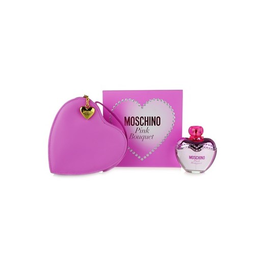Moschino Pink Bouquet zestaw upominkowy I. woda toaletowa 100 ml + torebka kosmetyczna 15 x 14 x 5 cm + do każdego zamówienia upominek. iperfumy-pl rozowy 