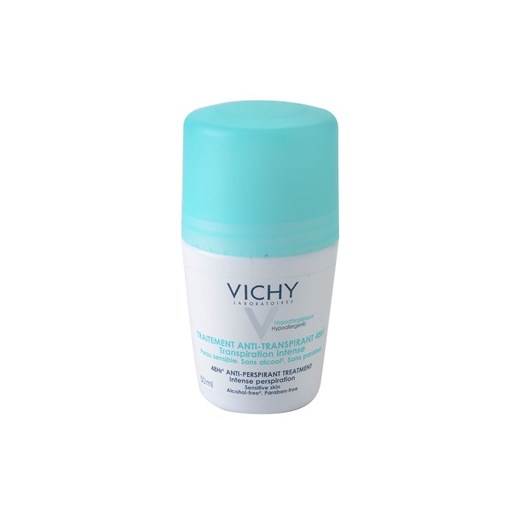 Vichy Deodorant dezodorant  roll - on przeciw nadmiernej potliwości 48h (Anti-Perspirant Treatment) 50 ml + do każdego zamówienia upominek. iperfumy-pl turkusowy 